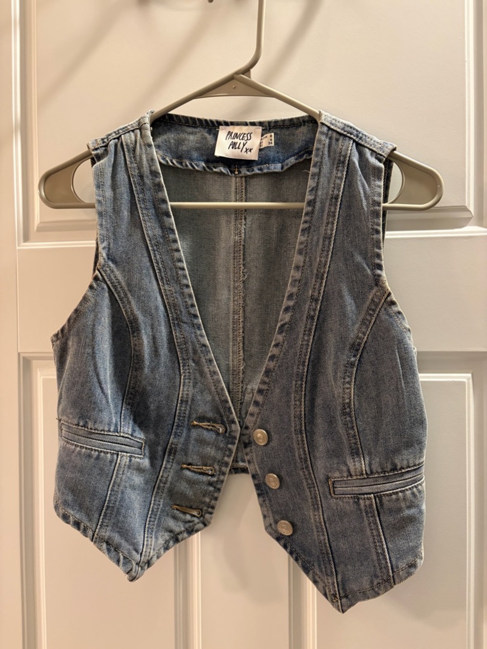 Princess Polly Light Blue Denim Vest